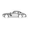 Ignite Laser Mercedes Benz 300Sl Silhouette Metal Wall Art Rustic Metal 47inch/120cm