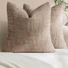 Gioia Casa 2-Pack Chenille-Textured Cushion Covers 45cm x 45cm - Camel