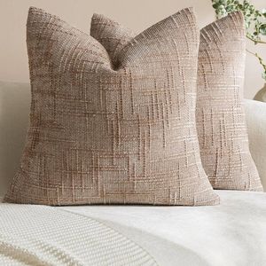 Gioia Casa 2-Pack Chenille-Textured Cushion Covers 45cm x 45cm - Camel