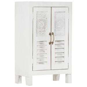 vidaXL Sideboard Buffet Side Cabinet Storage Cupboard White Hardwood Acacia