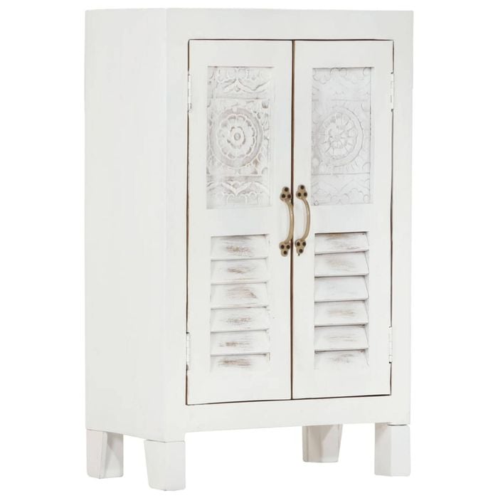 vidaXL Sideboard Buffet Side Cabinet Storage Cupboard White Hardwood Acacia