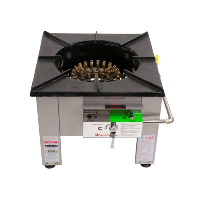 28 Jet Duckbill Stainless Steel Stock Pot Burner - LP Gas - L.P. Gas | 680 x 700 x 520-570mm | 43