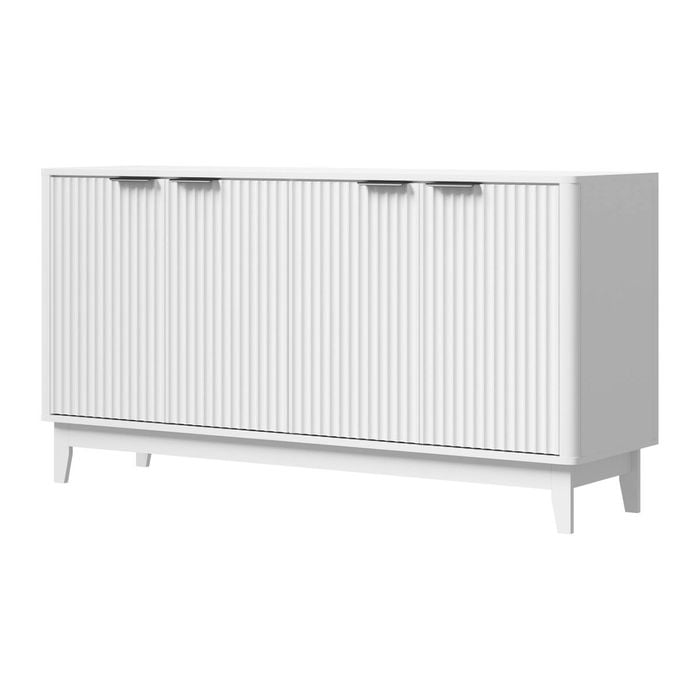 Oikiture Sideboard Buffet Storage Cabinet 4 Door White