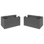 Adbri Masonry 390 x 190 x 200mm Charcoal Versasmooth Corner Unit Blocks Charcoal