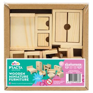 Practa Kids 12 Piece Wooden Miniature Furniture