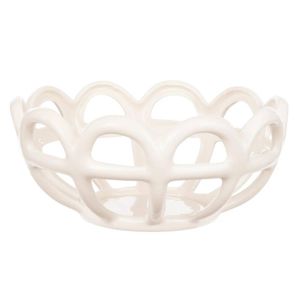 Davis & Waddell Rye Stoneware Round Woven Basket Cream - 23x23x10cm