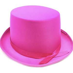 SATIN TOP HAT Costume Party Cap Fancy Dress Trilby Fedora One Size Hot Pink