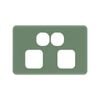 DETA Jade Green S-Line Double Power Point Cover Plate