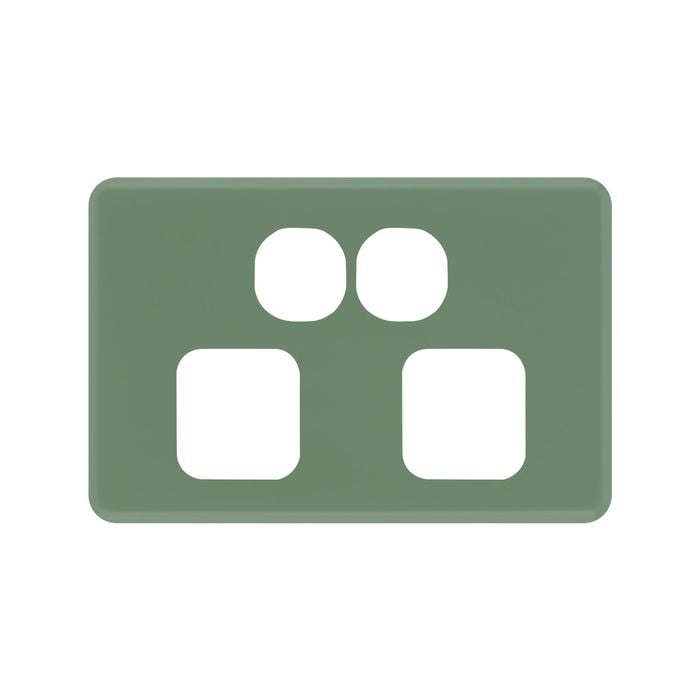 DETA Jade Green S-Line Double Power Point Cover Plate