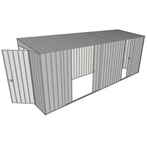 Build-a-Shed 1.5 x 5.2 x 2m Double and Single Sliding Side Door Skillion Shed - Zinc