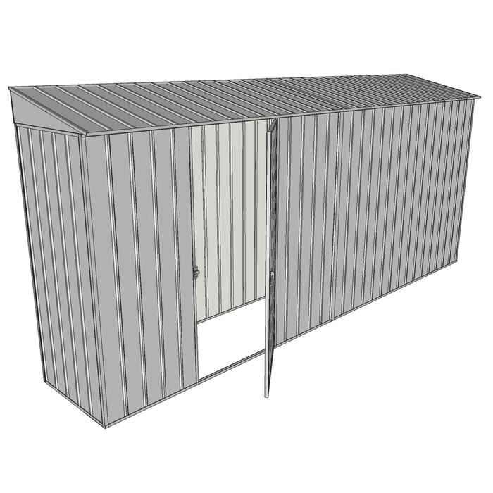 Build-a-Shed 0.8 x 4.5 x 2m Skillion Single Hinged Side Door Shed - Zinc