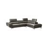 5 Seater Lounge Set Grey Colour Leatherette Corner Sofa for Living Room Couch with Chaise