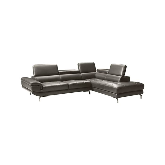 5 Seater Lounge Set Grey Colour Leatherette Corner Sofa for Living Room Couch with Chaise