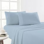 Park Avenue Long Single Cotton Flannelette Bed Sheet Sets - Sky