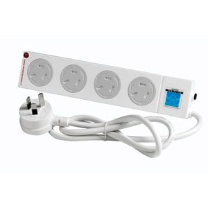 HPM White 4 Outlet Childsafe Powerboard With Surge Protection