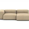 Corduroy Sectional Sofa Set - Left Arm Seater with Armless Chaise