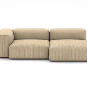 Corduroy Sectional Sofa Set - Left Arm Seater with Armless Chaise