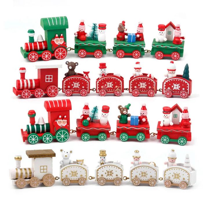 Lifebay Rustic Wooden Train Christmas Ornament - Festive Merry Christmas Decoration