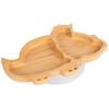 Tiny Dining Children's Bamboo Dinosaur Plate with Suction Cup - Segmented Design - 28cm