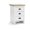 Hampton Bedside Unit Side Table 3 drawers white