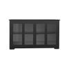 Costway MDF Tempered Glass Sideboard Storage Cabinet Black