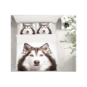 3D Pet Dog Husky 49 Bed Pillowcases Quilt King Single Size