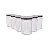 Argon Tableware 380ml Glass Jam Jars With Airtight Black Lids - Set Of 6 Empty Screw Top Kitchen Storage Preserving Jar