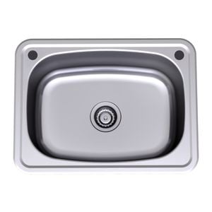 Clark 45L Stainless Steel Flushline Single Laundry Tub With By-Pass