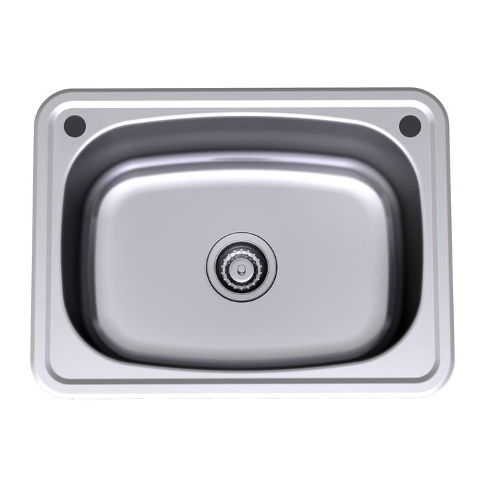 Clark 45L Stainless Steel Flushline Single Laundry Tub With By-Pass