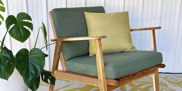 Wooden living room chair with cushion 