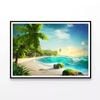 Tropical Island with Palm Trees  Print 100% Australian Made 90x60cm  (Poster)