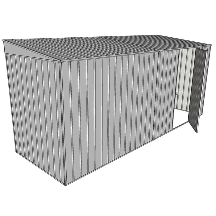 Build-a-Shed 1.5 x 4.5 x 2m Single Hinged Side Door Skillion Shed - Zinc