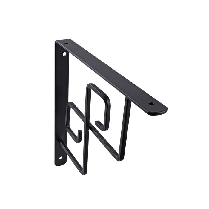 Carinya 200 x 200mm Black Square Scroll Stayed Bracket