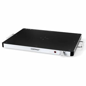 Costway Electric Warming Tray Food Warmer Tempered Glass Serving Plate