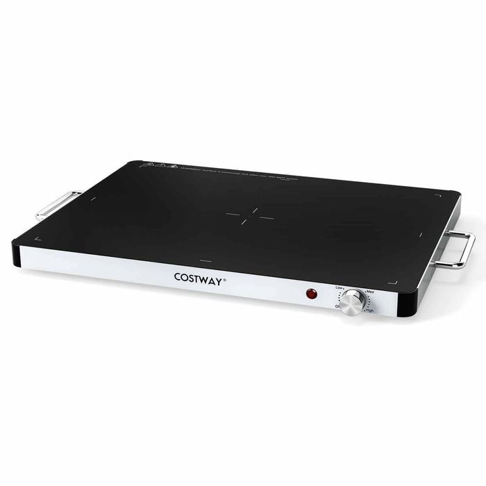 Costway Electric Warming Tray Food Warmer Tempered Glass Serving Plate