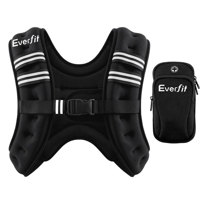 Everfit 3kg Weighted Vest Men Women, Reflective Running Vest With Armband Pouch