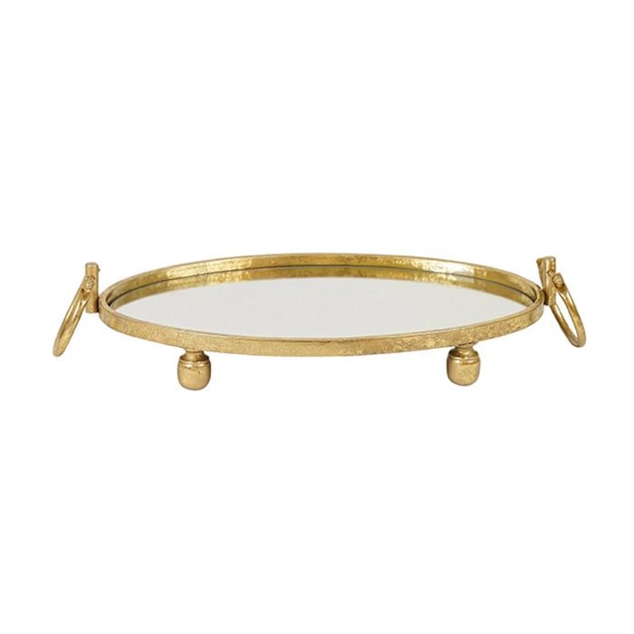 Elegant Collections Gold Eliza Oval Tray