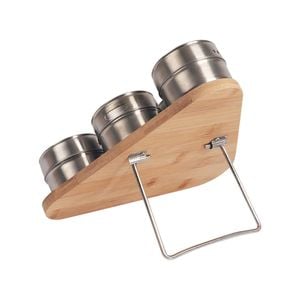 Bamboo Magnetic Spice Rack and Jars