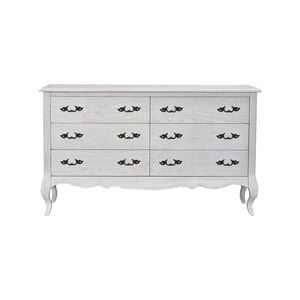 Alice Dresser 6 Chest of Drawers Storage Cabinet Distressed White