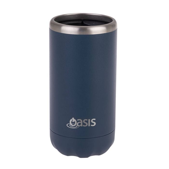 Oasis Stainless Steel Insulated Cooler Can Double Walled 330ml Navy