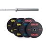 SMAI 140kg HD Bumper Plate Set Inc 20kg Barbell - Black