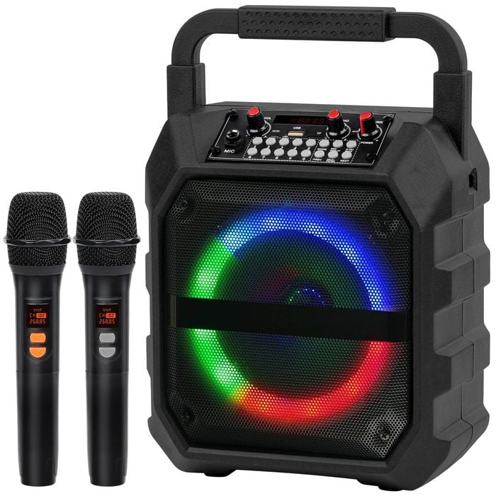 Advwin Karaoke Machine Portable Bluetooth Speaker Singing Machine for Home Party Outdoor Supports USB TF AUX FM REC