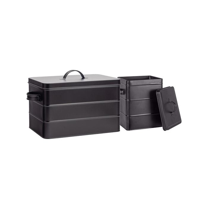 Harbour Housewares Vintage Metal Storage Canister 2pc Set