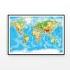 World Map Geological Print 100% Australian Made 120x90cm (Poster)