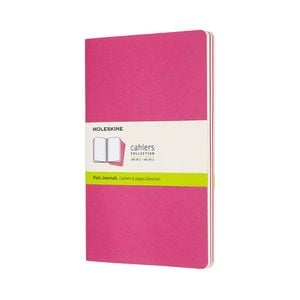 3pc Moleskine Cahier Soft Cover Notebook/journal Plain Set Kinetic Pink Large