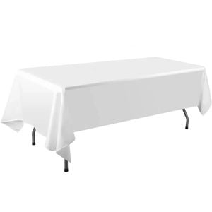 Just Party Linen Tablecloth Rectangle 392 x224cm - White - Loose Fit 8ft