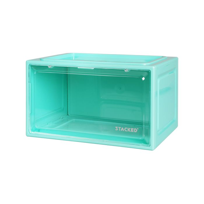 Stacked Shoe Storage Box Sneaker Colourful Display Case Green