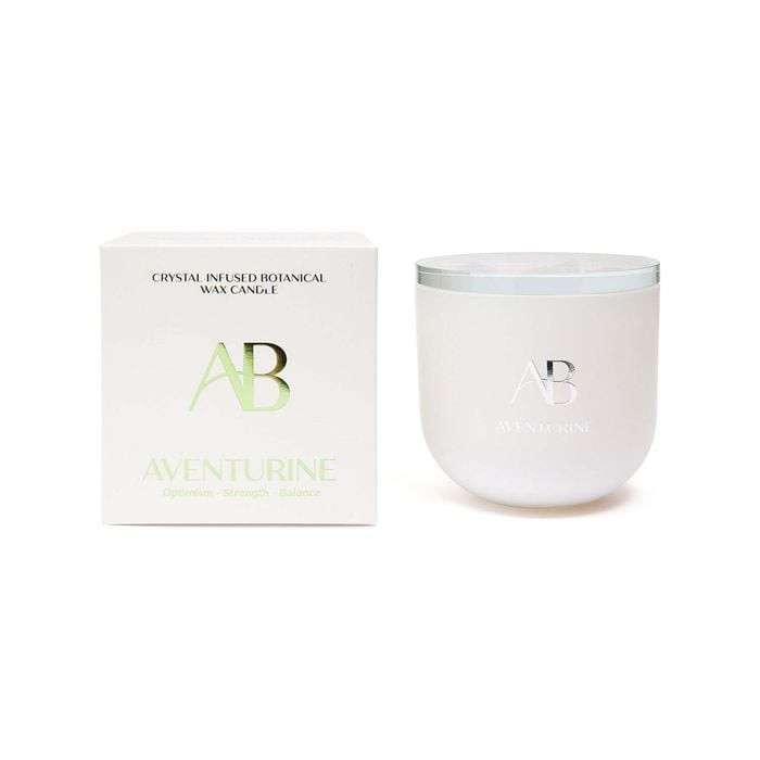 Aromabotanical Aventurine Crystal Infused 340g Scented Wax Candle Home Fragrance