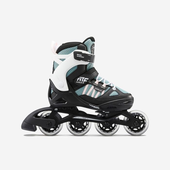 Decathlon - Kids' Inline Fitness Skates Fit 5 - Pink/khaki - Au 2.5/5 - Eu 35/38