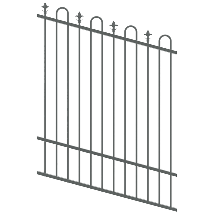 ProtectorAl 0350-1200W x 1500H Monument Loop & Spear Top Pool Fence Panel Raked Up to 15º